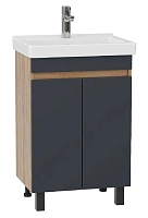 Onika Тумба с раковиной Милтон Квадро 55 графит/дуб сонома