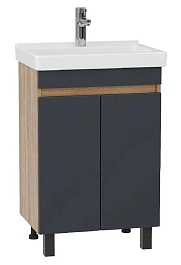 Onika Тумба с раковиной Милтон Квадро 55 графит/дуб сонома – фотография-1