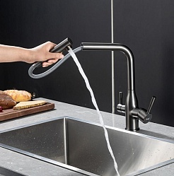 Frap Смеситель для кухни F4396-39 оружейная сталь – фотография-4