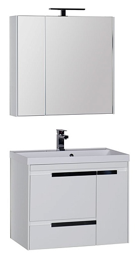 Aquanet Тумба с раковиной "Тиволи 80" белая – фотография-2