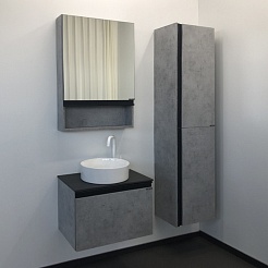 Comforty Тумба с раковиной Эдинбург 60 9111 подвесная бетон светлый – фотография-8