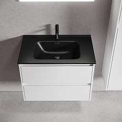 Sancos Тумба с раковиной Libra 70 белый глянец раковина Element 71 CN7007MB – фотография-5