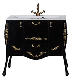 Aquanet Комплект Мебели "Виктория 90" черный/золото – фотография-7