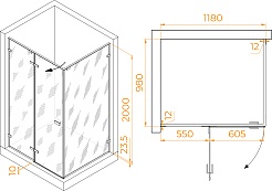RGW Душевой уголок Stilvoll SV-040 120x100 профиль хром стекло матовое сатинат – фотография-7