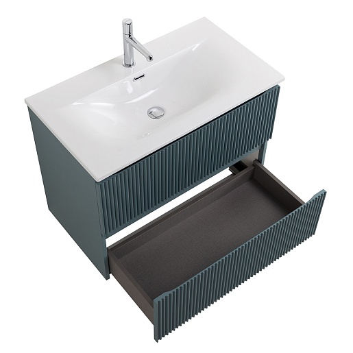 BelBagno Тумба с раковиной Uno 90 подвесная Голубой матовый с раковиной BB-8099-90 – картинка-9