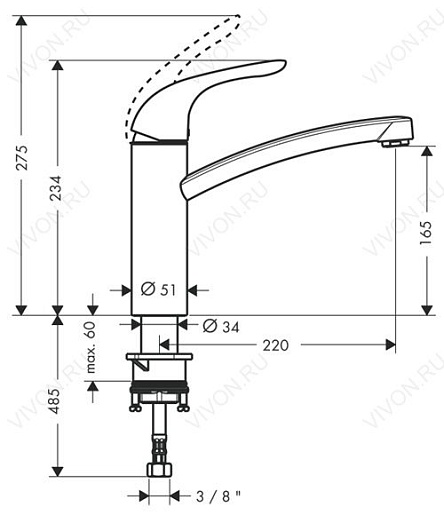 Hansgrohe Смеситель "Focus E 31780000" – фотография-2
