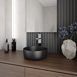 Teymi Раковина накладная в ванную Lina D31 чёрный матовый T50286 – фотография-6