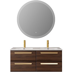 BelBagno Мебель для ванной Eco Cer-N 120 с 4 ящиками орех шоколад софт CZR-8073-120-2 ручки сатиновое золото – фотография-1