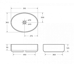 BelBagno Накладная раковина 51/36 BB1049 – фотография-5
