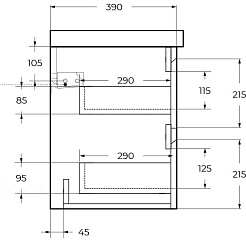 BelBagno Тумба с раковиной Kraft 39 50 подвесная Bianco Opaco с раковиной BB-8099-3-50 – фотография-6