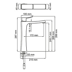 WasserKRAFT Смеситель Aller 1063H для раковины – фотография-2