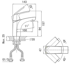 D&K Смеситель "Feuerbach Rhein DA1282101" для раковины – фотография-2