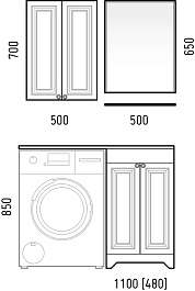 Corozo Тумба с раковиной Леон 110 R под стиральную машину белая – фотография-8