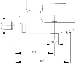 E.C.A. Смеситель для ванны Mix D 102102346 хром – фотография-2