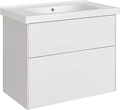 ASB-Woodline Мебель для ванной Гранада 80 подвесная белая матовая – фотография-5