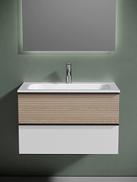 Sancos Тумба под раковину Delta 80 дуб светлый/белый – фотография-9