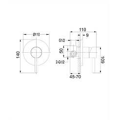 Omnires Смеситель для душа Y1245BL (черный BLH) – фотография-2