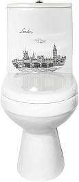 Оскольская керамика Унитаз-компакт Фиона декор Лондон 439868 микролифт – фотография-2