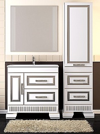 Opadiris Мебель для ванной "Оникс 80" серебряная патина – фотография-1