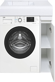 Misty Тумба с раковиной Амур 80/29 под стиральную машину белая – фотография-2