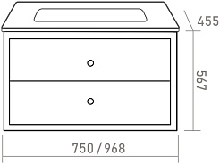 Brevita Тумба под раковину Анастейша 100 подвесная серая/белая – фотография-5