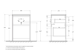 BelBagno Тумба с раковиной Kraft LVD 58 напольная Rovere Nebrasca Nature под стиральную машину правосторонняя – фотография-6