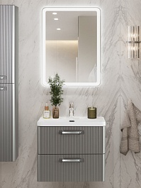 BelBagno Тумба с раковиной Due 60 подвесная Сатин ручки Хром полированный – фотография-2