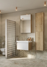 Акватон Мебель для ванной Либерти 70 белая/дуб эльвезия – фотография-3