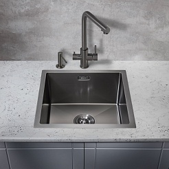 Milacio Мойка кухонная Denia 44 Steel вороненая сталь – фотография-5