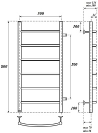 Point Полотенцесушитель водяной П6 500x800 PN04558 хром – фотография-3