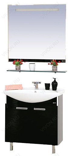 Misty Мебель для ванной Джулия 75 прямая черная – фотография-6