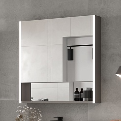 Equil Зеркальный шкаф Smile 80 лен антрацит – фотография-9