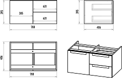 Brevita Тумба с раковиной Cargo 80 подвесная черная матовая – фотография-15