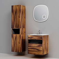 Am.Pm Тумба с раковиной Func 60 подвесная темное дерево – фотография-11