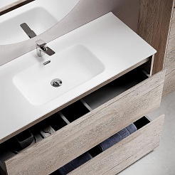 Sancos Тумба с раковиной Libra Floor 120 дуб галифакс натуральный раковина Element 121 CN7006 – фотография-3