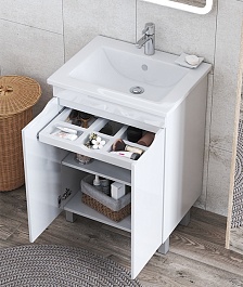 Vigo Мебель для ванной Grani 600 белая – фотография-6