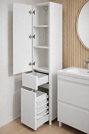 Vivon Пенал Atwood 35 L с корзиной белый матовый левосторонний – фотография-3