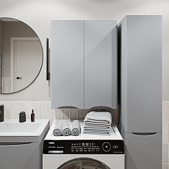 Vivon Шкаф-пенал Ostin 30R с бельевой корзиной серый матовый – фотография-9