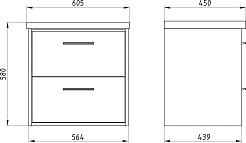 ASB-Mebel Мебель для ванной Монца 60 подвесная дуб золотой – фотография-12