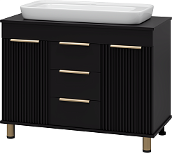 Brevita Тумба с раковиной Enfida 100 черная – фотография-2