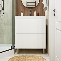 Vivon Тумба с раковиной Kristi 70 белая матовая рифленая