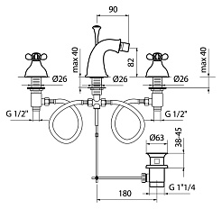 Webert Смеситель Ottocento OT710202065 бронза, для биде – фотография-2