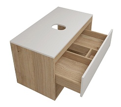 Teymi Тумба с раковиной Ritta 85 дуб эврика/белый матовый T60531 раковина T50802 – фотография-6