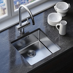 Mixline Мойка кухонная Pro 50x50 сатин – фотография-4