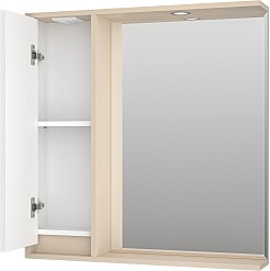 Brevita Зеркальный шкаф Balaton 80 L белый/бежевый – фотография-4