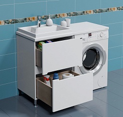 СанТа Тумба с раковиной под стиральную машину Лондон 59 L белая – фотография-3