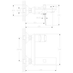 Rossinka Смеситель RS27-31 для ванны с душем – фотография-2