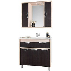 Водолей Тумба с раковиной "Габи 90" венге/дуб – фотография-3