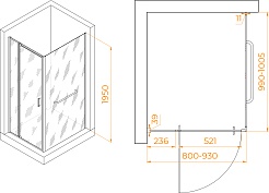 RGW Душевой уголок Passage PA-078-1 (PA-008 + Z-060-2) 80x100 профиль хром стекло прозрачное – фотография-3