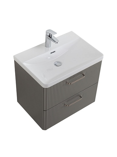 BelBagno Тумба с раковиной Due 60 подвесная Сатин ручки Матовый атласный никель – картинка-11